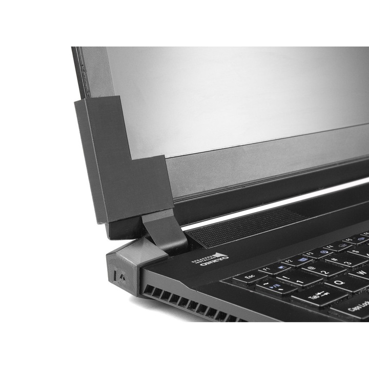 Kit reparatii, Clevo, P651SE, P650, P650SE, P651HP6, P650HS, P651HS, P650RP6, P651RP6, P650HP6, 4 piese, pentru repararea balamalelor laptopului, negru, instructiuni de asamblare incluse, material rezistent, asamblare usoara, fara lipire, restabileste fun