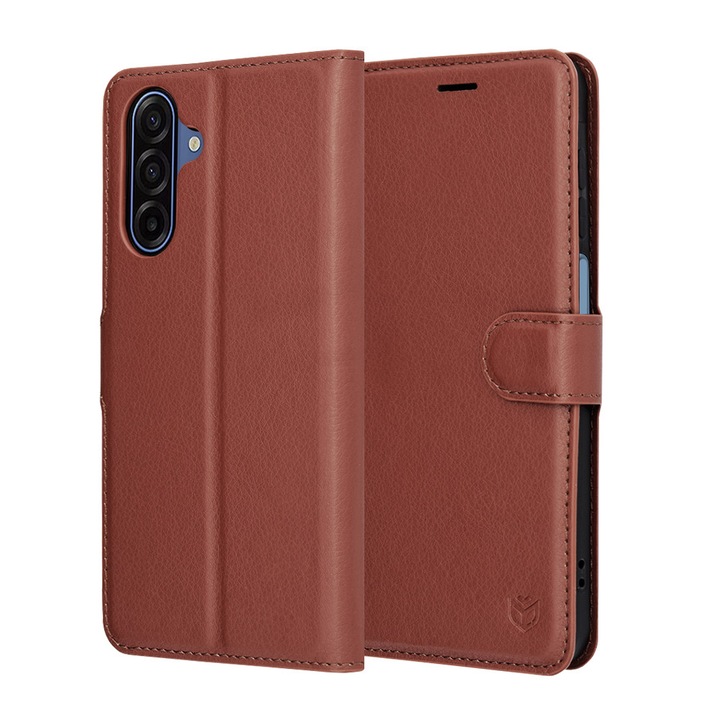 Tok kompatibilis Samsung Samsung Galaxy A17 5G/ Samsung Galaxy A17 4G/ Samsung Galaxy F17/ Samsung Galaxy M17/ Samsung Galaxy A18 5G, Stef's Cat, Leather Folio, barna