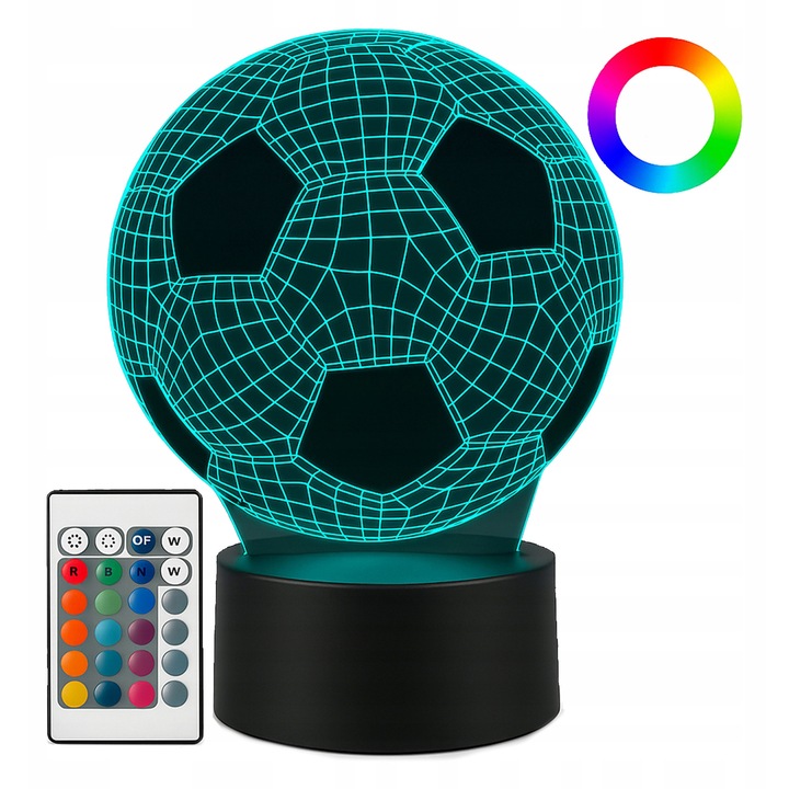 Lampa de birou 3D LED cu tematica fotbalistica – iluminare RGB cu telecomanda pentru copii FOTOROB