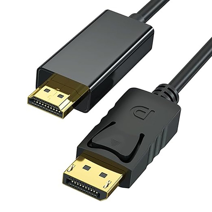 Cablu Adaptor, Cablu Display Port la HDMI, Rqiurpn, 4K, unidirectional, 3840x2160, 1.8 m