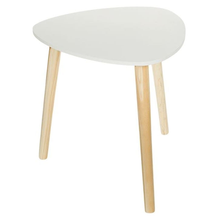 Бяла Триъгълна Холна Масичка 48x48x46см