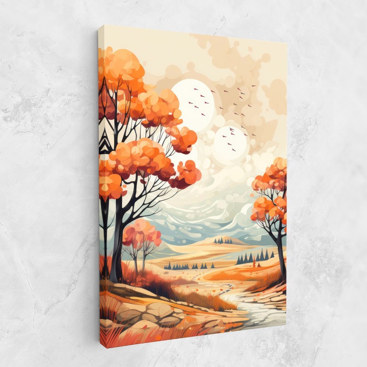Картина на платно, ARTHUB, 20x30 cm, Спалня и Дневна, Пейзажи, Есен, Autumn Tree Painting