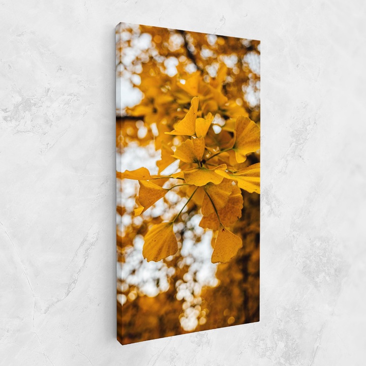 Картина на платно, ARTHUB, 60x120 cm, Спалня и Дневна, Пейзажи, Есен, Strong Yellow Leaves