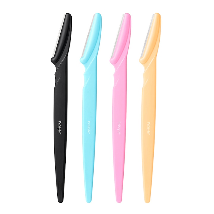 Set 4 Briciuri, pentru Femei si Barbati, pentru Contur Sprancene, Epilare Faciala si Corp, Reutilizabile, Usor de Utilizat, Lama Ascutita si Sigura, Accesoriu Ingrijire Personala, Multicolor, PriStyle®