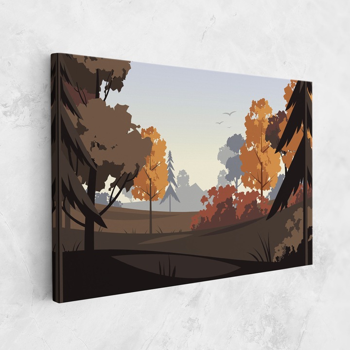 Картина на платно, ARTHUB, 50x70 cm, Спалня и Дневна, Пейзажи, Есен, Brown Autumn