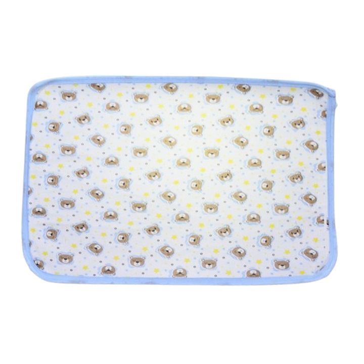 Водонепромокаема и многократна подложка от памук 70 x 50 см за бебе, Мини Джуниър ALZ0109A2, Син