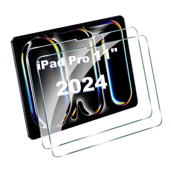 Készlet 2 db üvegfólia iPad Pro 11-hez, FDHYFGDY, Karcálló, 9H, Buborékmentes, Kristálytiszta