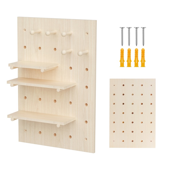 Organizator din lemn pentru tabla alba Maclean, culoarea lemnului deschis, 40x60 cm, max. 20 kg, MC-130 WD