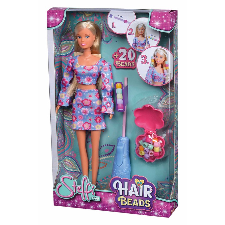 Papusa Steffi, Simba, set cu accesorii, 30cm, multicolor