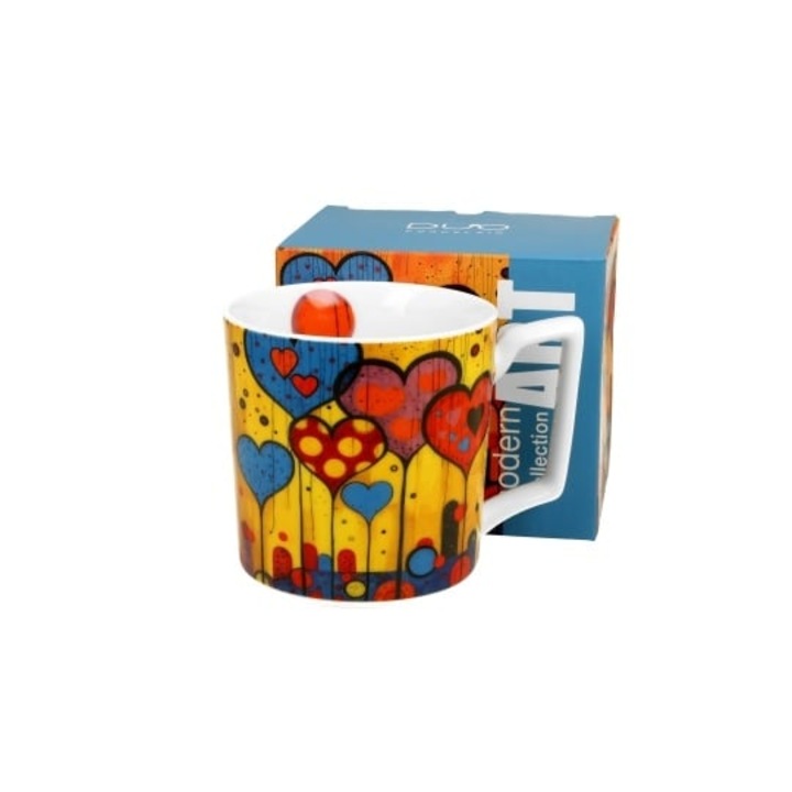 Cana portelan, 450 ml, Modern Hearts