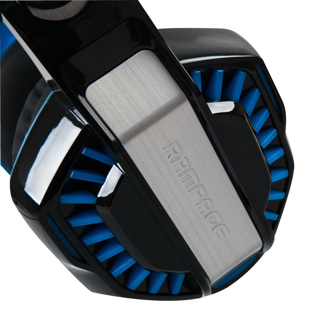 Casti cu fir gaming, Rampage Rivia G20, microfon, negru/albastru, 2.2m