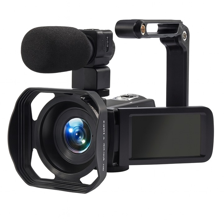 Camera Digitala Retro-Profesionala 8K, Video 4K 60fps, Stabilizare Electronica, Zoom Optic 17–30× + Digital 18×, Ecran TFT 3", Slot MicroSD, Baterie Reincarcabila 1500 mAh