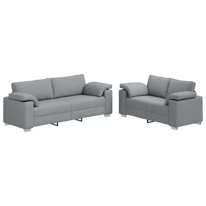 Set de canapea vidaXL, 2 pcs, Gri deschis, 219 x 77 x 82 cm, tesatura
