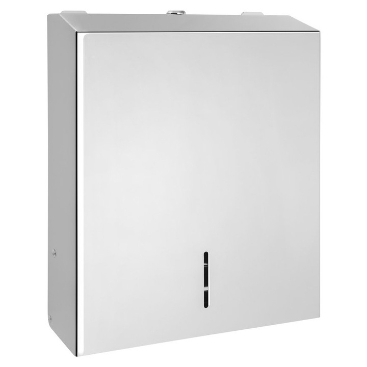 Papírtörlő adagoló, Sapho, 285x370x105mm, fényes rozsdamentes acél, 1 darab