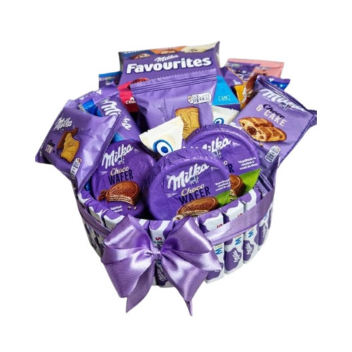 Cosulet cadou pentru ea cu napilitane si ciocolata rafinata de capsune, 45 produse