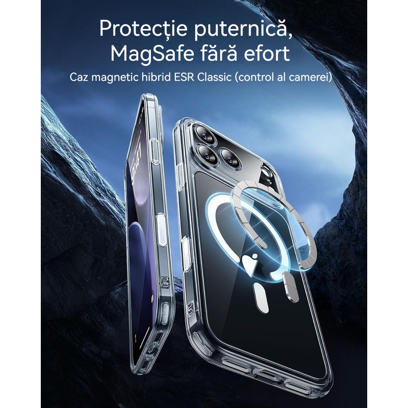 Husă de Protecție YSBER pentru iPhone 17 Pro Max, Transparent, Rezistent la șocuri, Magnetica