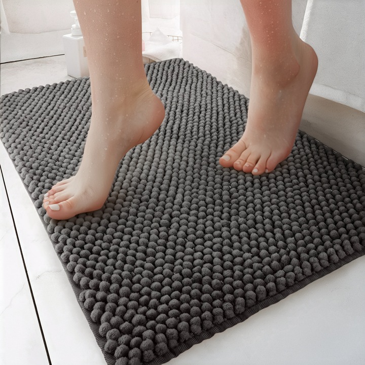 Covoraș de baie DarianA Ananas gri închis 50x80 cm, moale, antiderapant