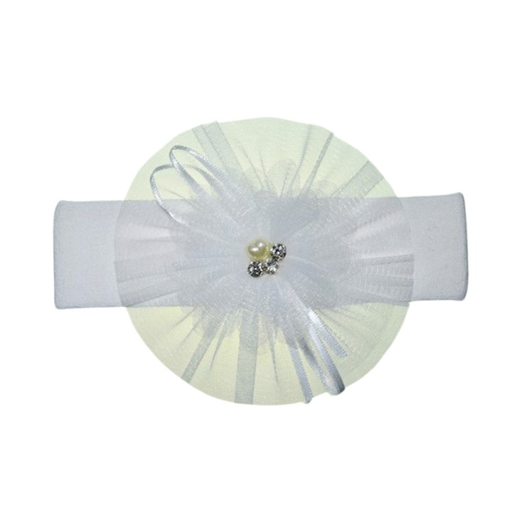 Лента за глава за момичета, Мини Джуниър BNT1016-4, Бял 36 СМ