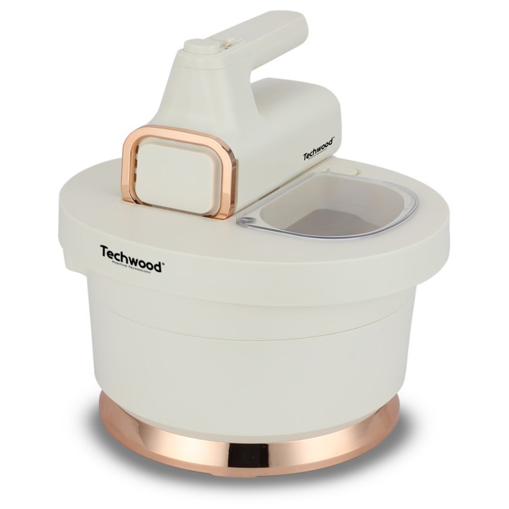 Techwood TMB-340 tálállványos mixer, 500W, 6 sebességfokozat, 2x 3.5 l, Fröccsenésgátló fedél, Fehér/Pezsgő