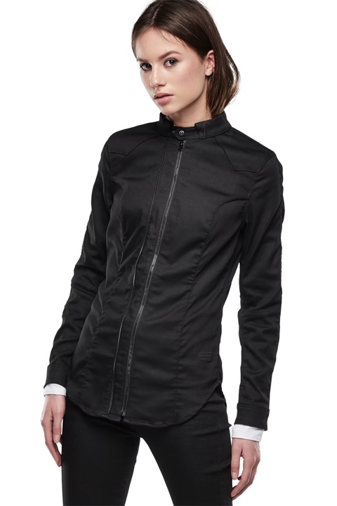 Cămașă de damă G-Star RAW 5620 Custom Slim Shirt 2617947 16113-44, Negru Super Stretch, Bumbac, M, Negru