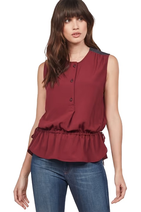 Top de damă G-Star RAW Crusader 4814076 16113-44, Lightweight Sarion Crepe Recycled, S, Bordo