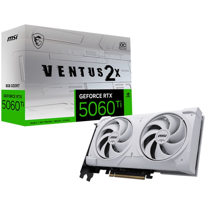 Videokártya MSI NVIDIA GeForce RTX 5060 Ti 8G VENTUS 2X OC WHITE PLUS RTX_5060_TI_8G_VENTUS_2X_OC_WHITE_P