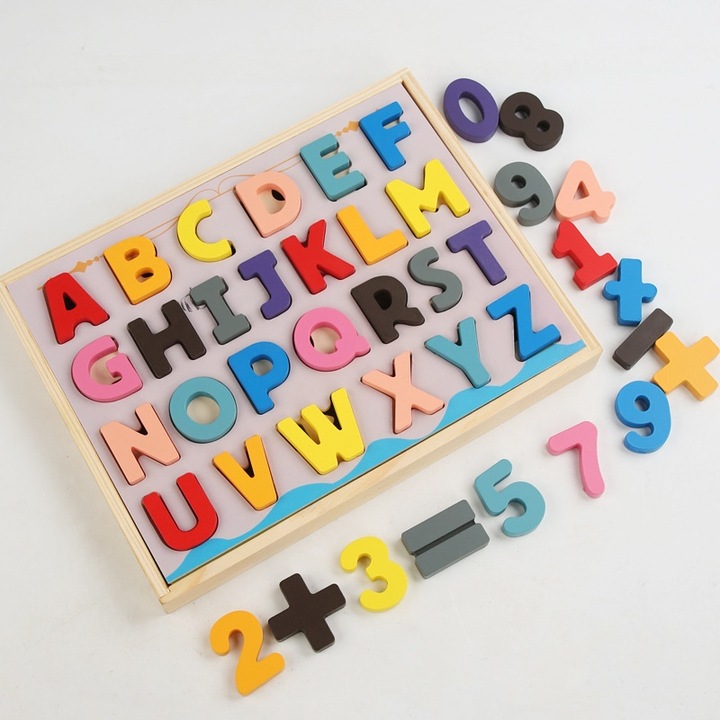 Set Puzzle litere si cifre cu sortare si tavita