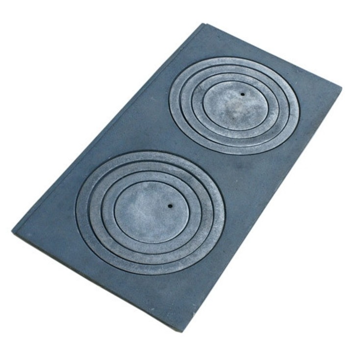 Placa de gatit din fonta SEZAM, 60x30,5cm, 2 arzatoare, 9,6kg