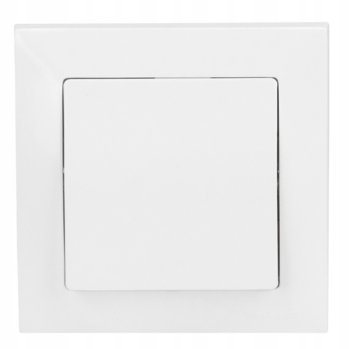 Egyszerű kapcsoló RITA kerettel, fehér, 1 gombos, falba süllyesztett szerelés