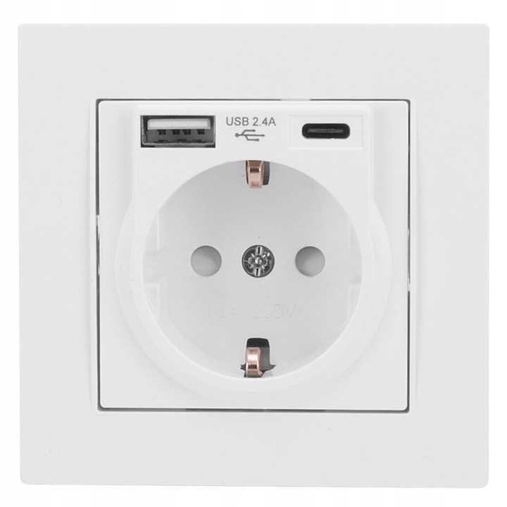 Prize subtiri cu USB tip A+C, Euro-Box, alb, 84x82,5mm, set cu rama RITA