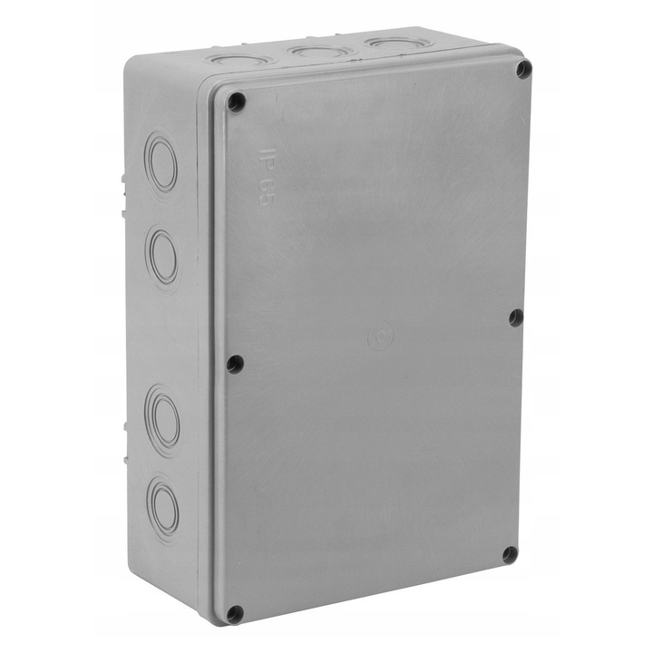 Euro-Box szerelődoboz, 270x180x100mm, IP65, szürke, szerelőkészlettel együtt