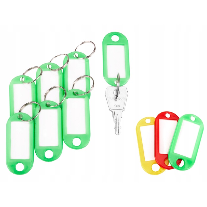 Euro-Box kulcscímke készlet, 100 darab, zöld, univerzális méret