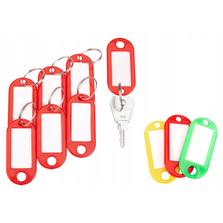 100 db Euro-Box kulcscímke készlet, piros, univerzális méret