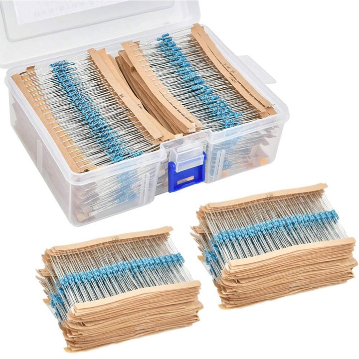 Set 2600 rezistori cu 130 valori, 1 ohm - 3M ohm 1/4W, DIY