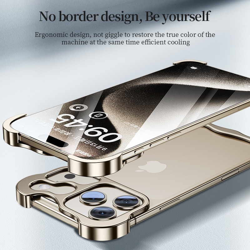 Carcasa metalica pentru capetele telefonului pentru iPhone 17 Pro, protectie pentru lentila camera, fara rama, anti-cadere