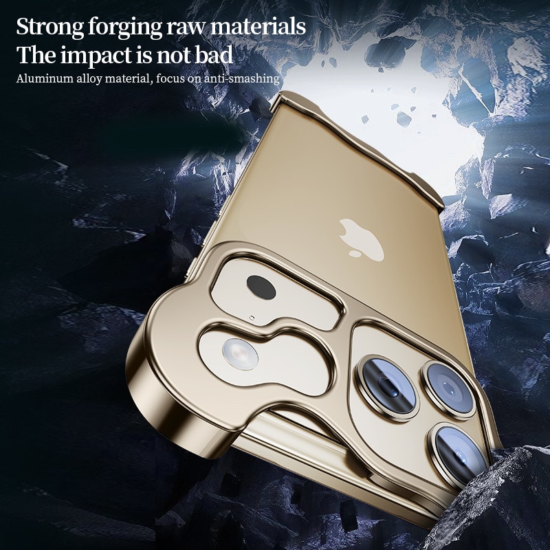 Carcasa metalica pentru capetele telefonului pentru iPhone 17 Pro, protectie pentru lentila camera, fara rama, anti-cadere