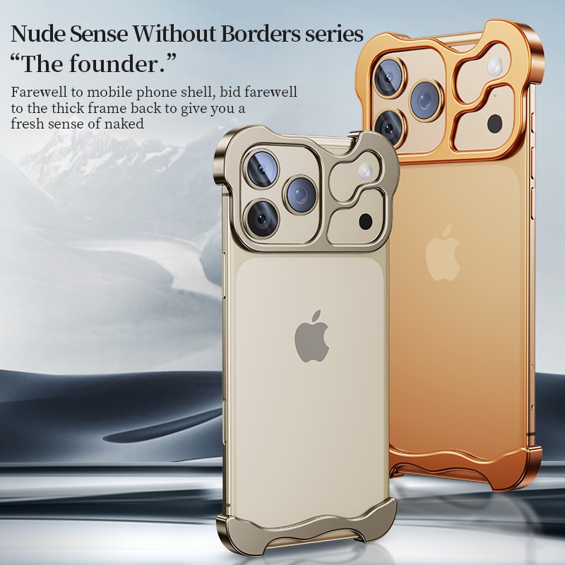 Carcasa metalica pentru capetele telefonului pentru iPhone 17 Pro, protectie pentru lentila camera, fara rama, anti-cadere