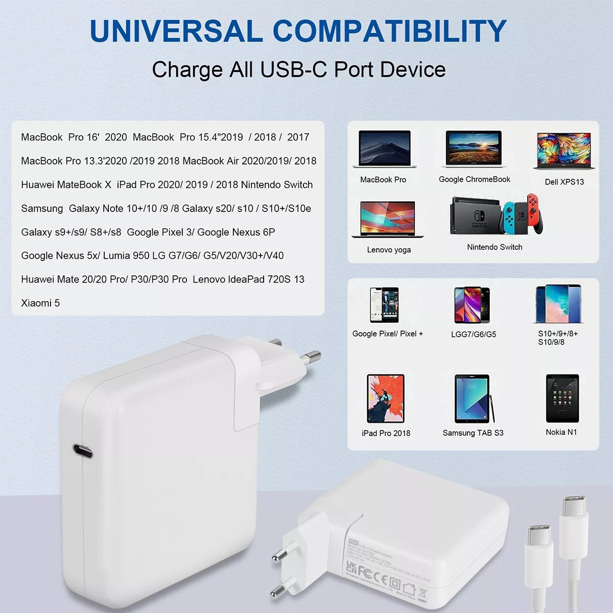 Incarcator pentru MacBook Air, Mac Book Pro 96W Type-C A2166 A2141