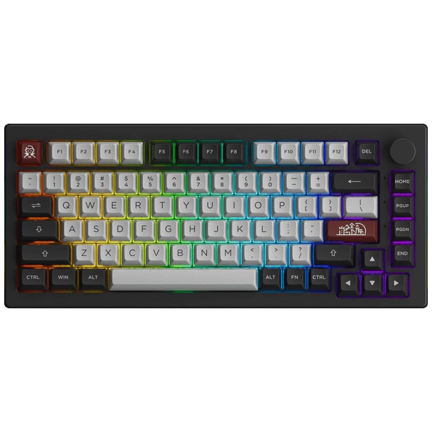 Tastatura mecanica wireless Akko 5075BP Dracula Castle, iluminare RGB, negru/gri