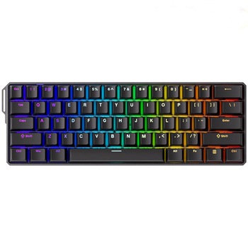 Tastatura mecanica wireless MonsGeek FUN60 Ultra-St Black, aluminiu, iluminare RGB