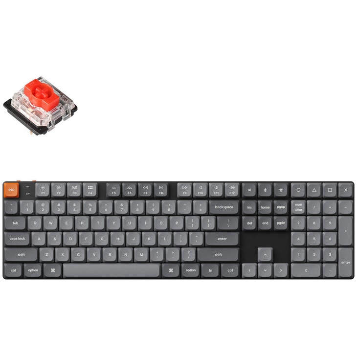 Tastatura mecanica wireless Keychron K5 Max Low Profile K5M-H1, iluminare RGB, negru/gri