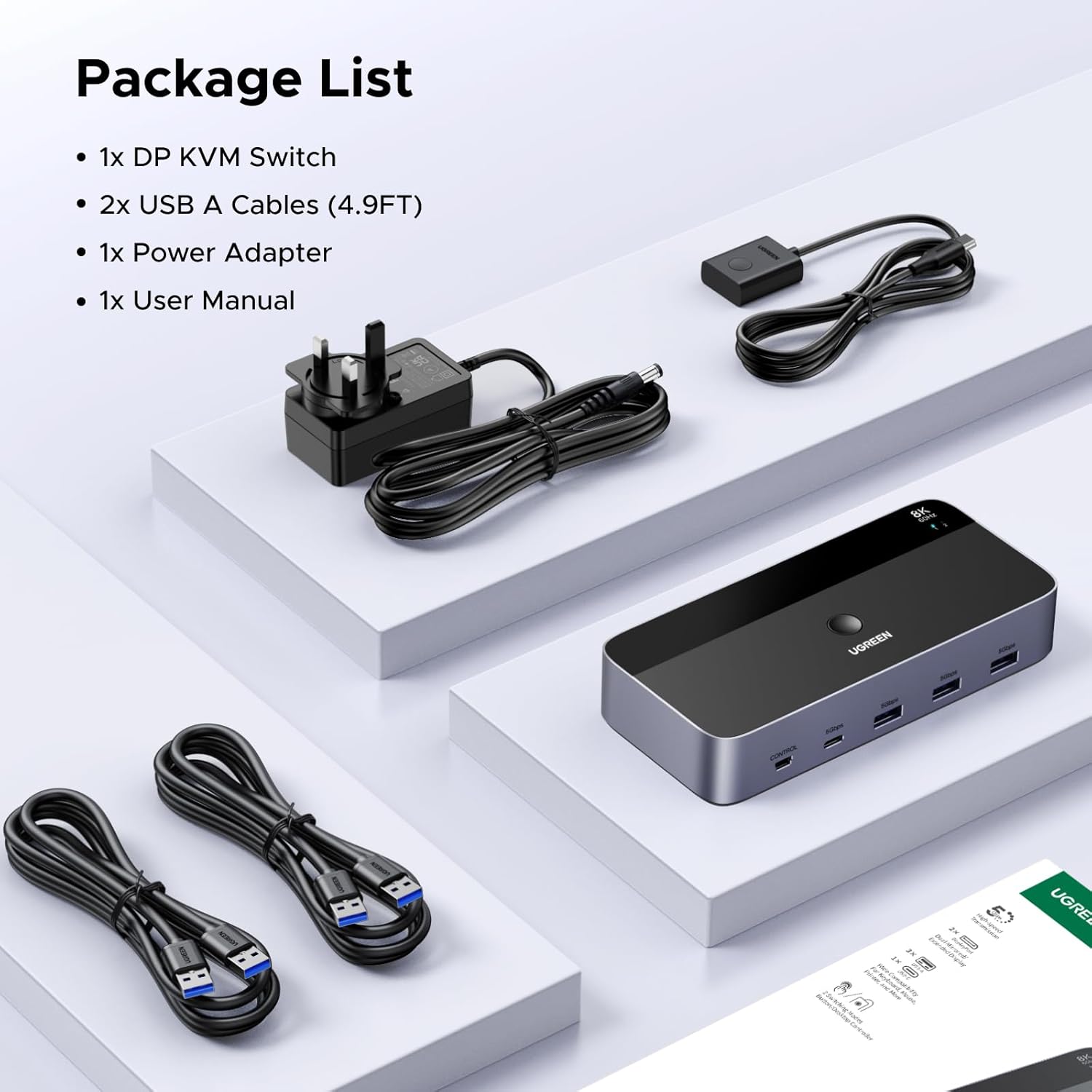 Switch KVM DP, Adaptor Hub pentru 2 computere si 2 monitoare