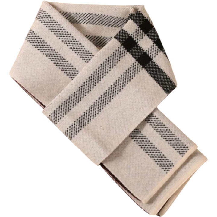 Elegáns sál gyerekeknek, bézs feketével, 22x140 cm