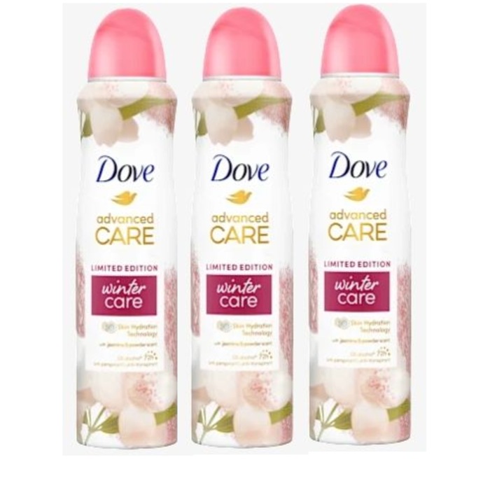 Pachet 3x Antiperspirant Dove Advance Care, Spray, 150ml, Femei, Axila