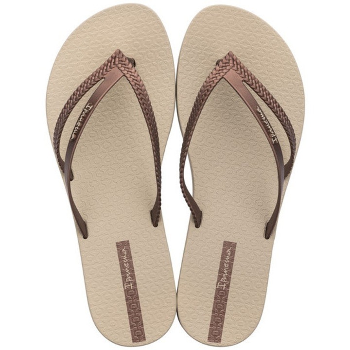 Slapi de dama Ipanema Bossa, la moda si confortabili pentru plaja sau piscina, Bej, 41-42