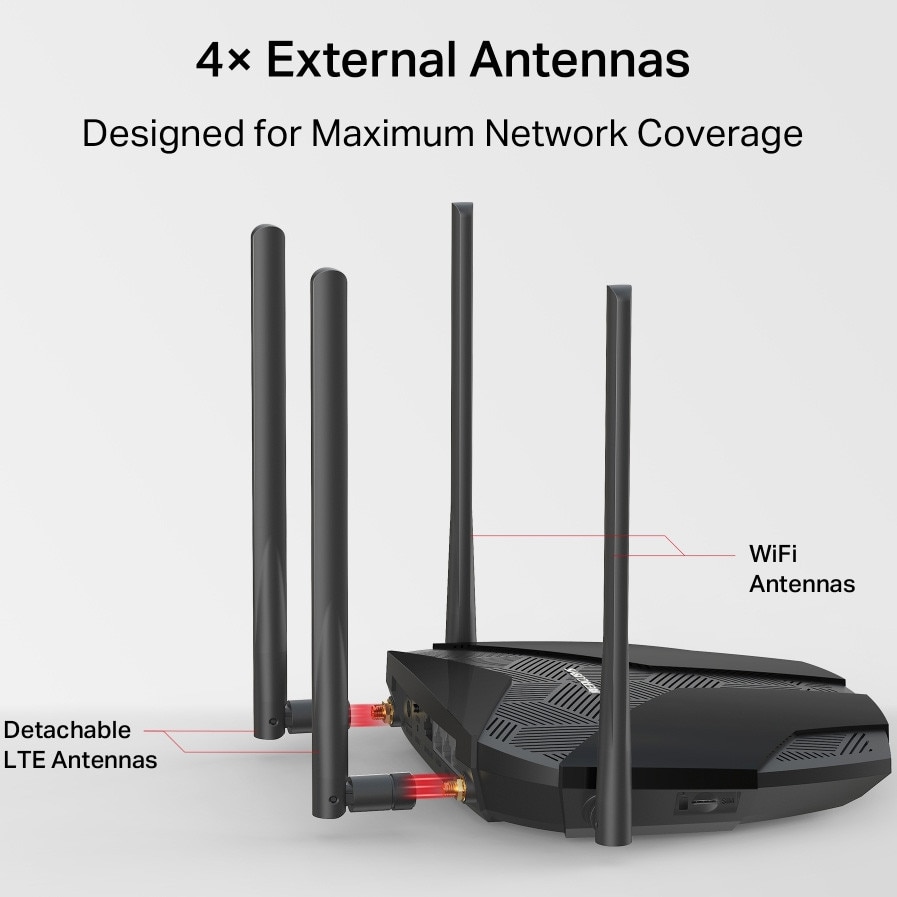 Router Wireless Mercusys MB235-4G, 4G+ Cat6, AC1200, Slot SIM ...