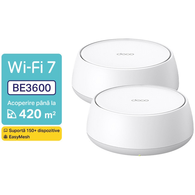 Sistem Mesh Wi-Fi TP-Link Deco BE22(2-pack), BE3600, Dual-Band, Wi