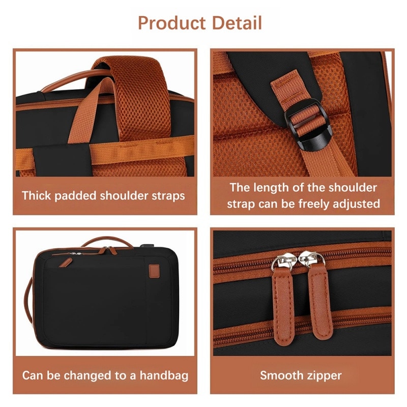 Rucsac versatil cu compartimente extensibile, rezistent la apa si zgarieturi, port de incarcare USB, business/calatorii/timp liber, compatibil cu laptopuri de 15,6 inch, 42 x 31 cm, negru