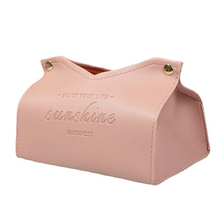 Cutie servetele de masa, poliuretan, roz, 20x12x13cm, design simplu