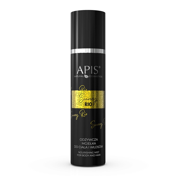 Spray hranitor de corp si de par APIS Sunny Rio cu note cremoase de nuca, vanilie si caramel sarat, 150 ml